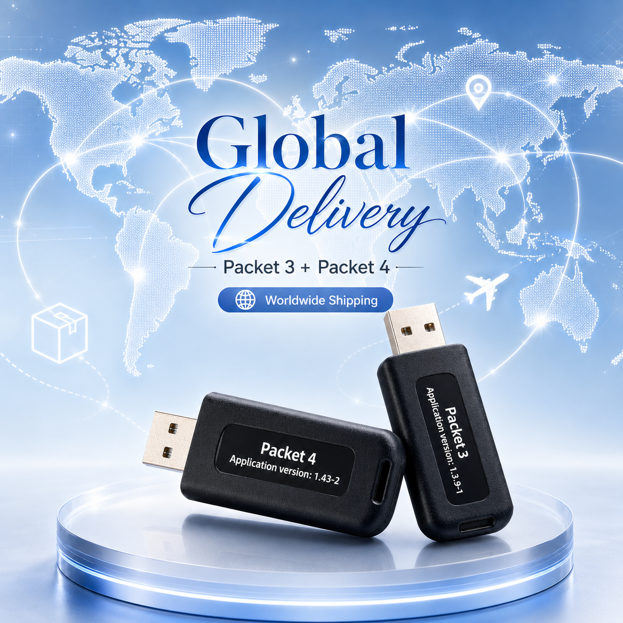 ECUpacket worldwide shipping